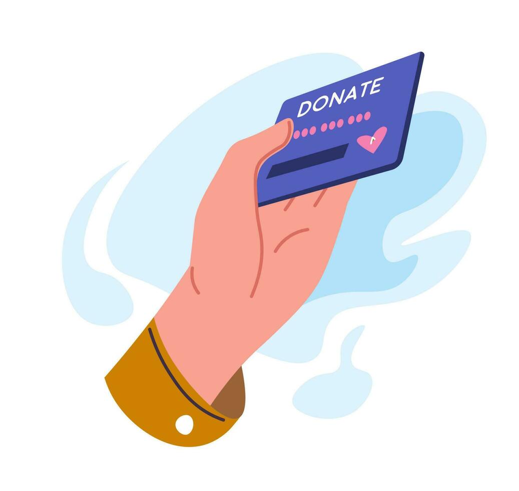 Charity and donation, card for financial support vector