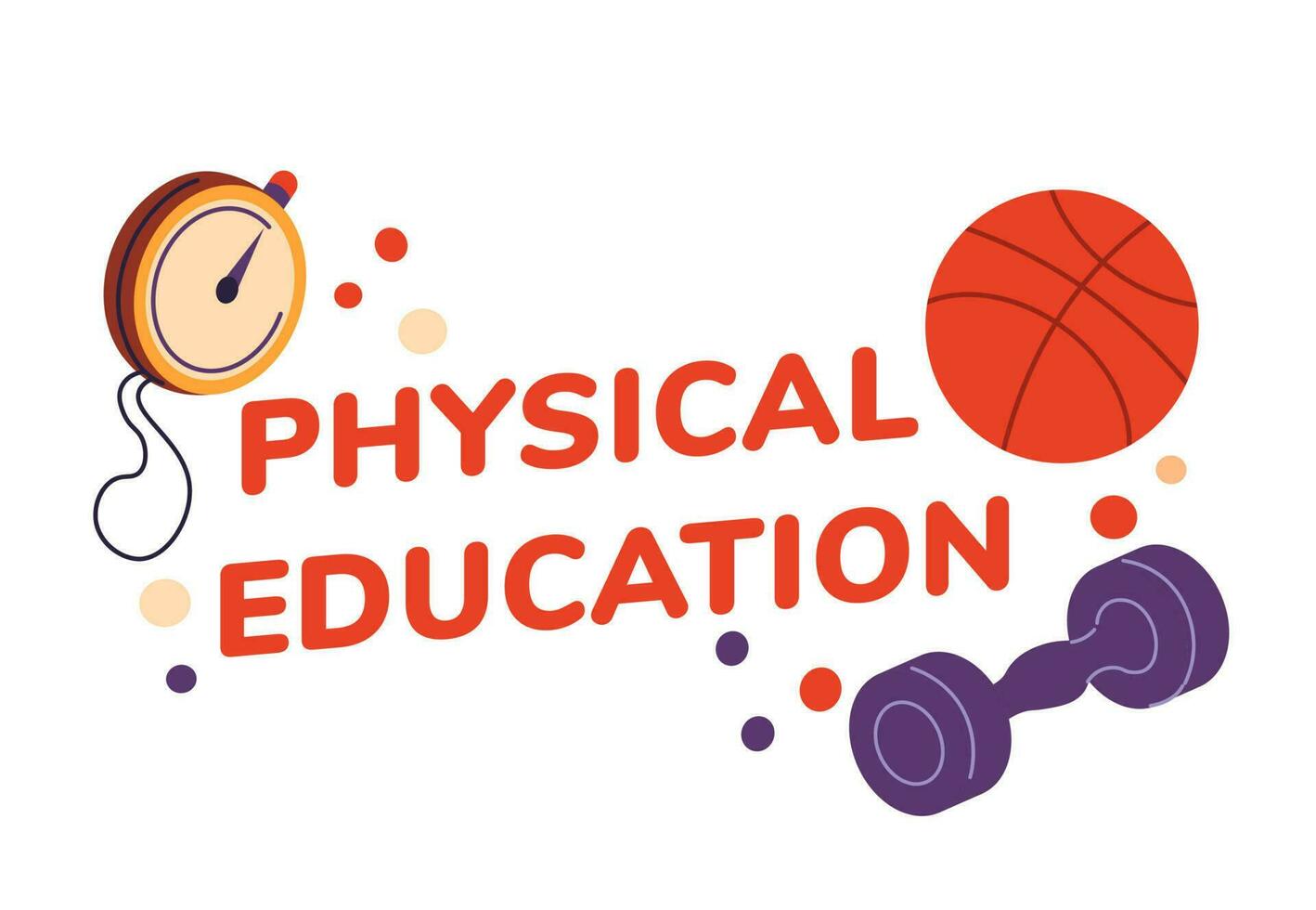 Physical education lessons at school, discipline vector