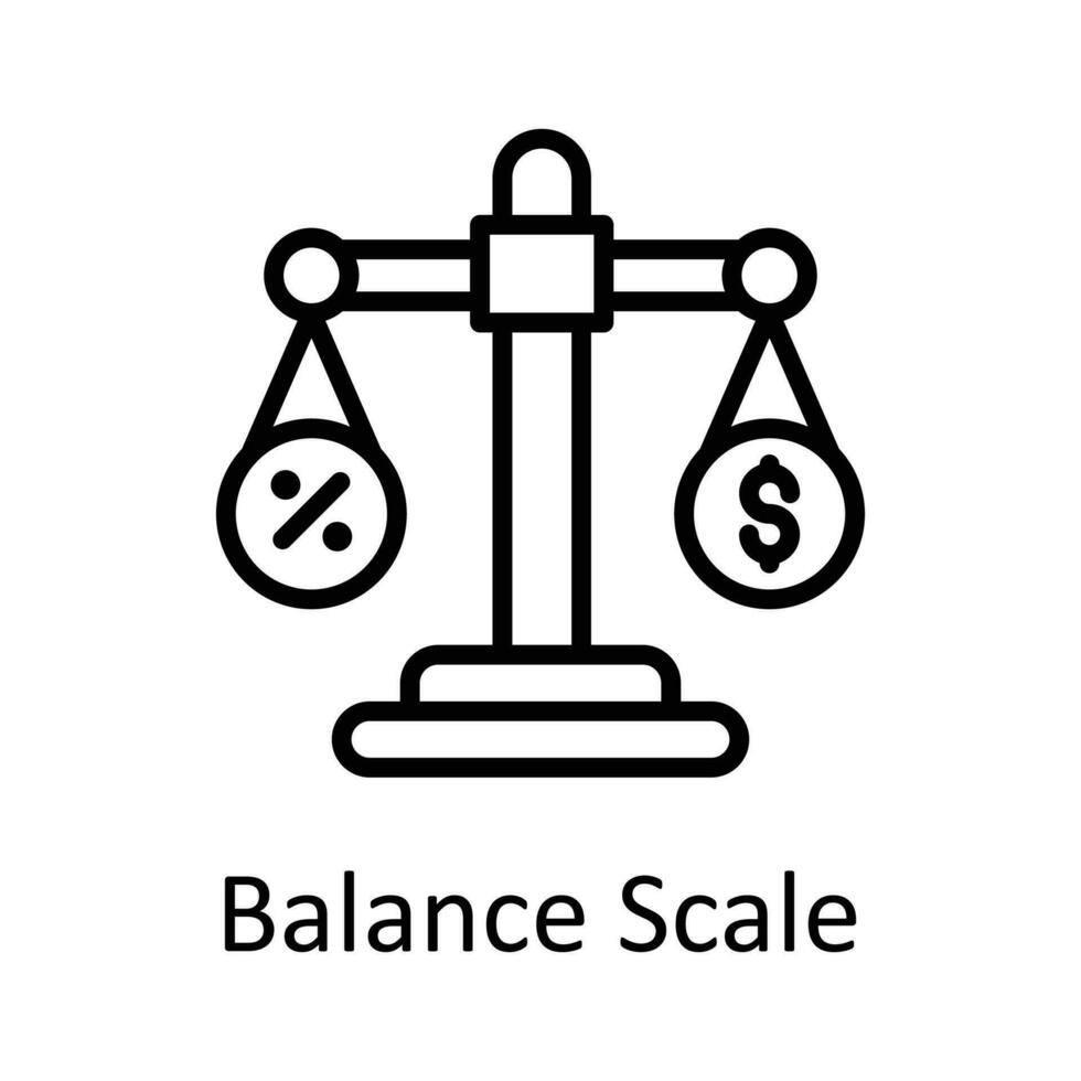 Balance Scale vector    outline Icon Design illustration. Taxes Symbol on White background EPS 10 File