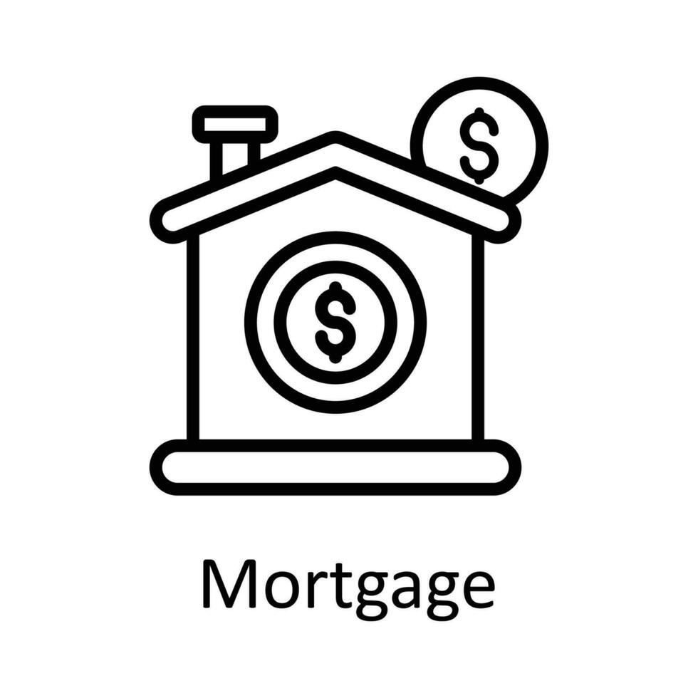 Mortgage  vector    outline Icon Design illustration. Taxes Symbol on White background EPS 10 File