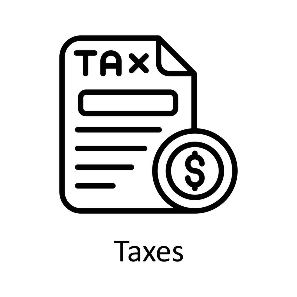 impuestos vector contorno icono diseño ilustración. impuestos símbolo en blanco antecedentes eps 10 archivo