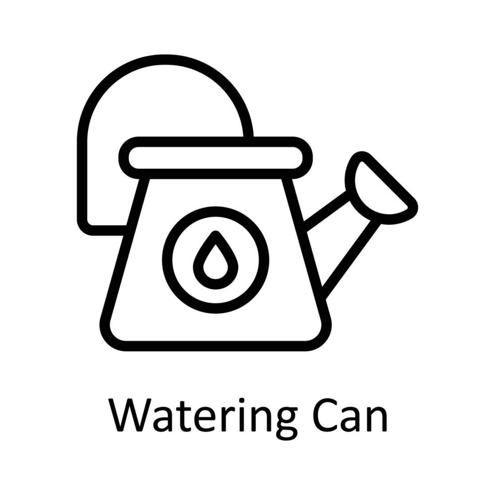 Watering Can vector    outline Icon Design illustration. Agriculture  Symbol on White background EPS 10 File