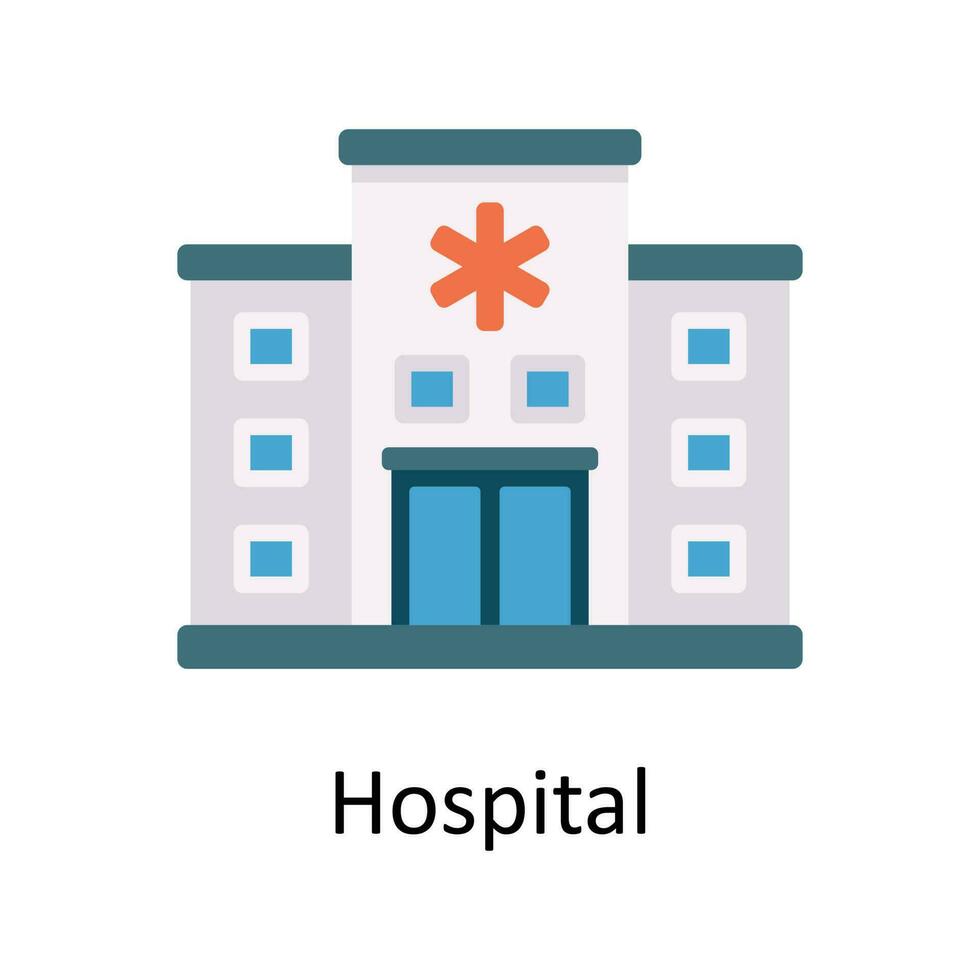 Hospital vector Flat Icon Design illustration. Medical and Healthcare Symbol on White background EPS 10 File