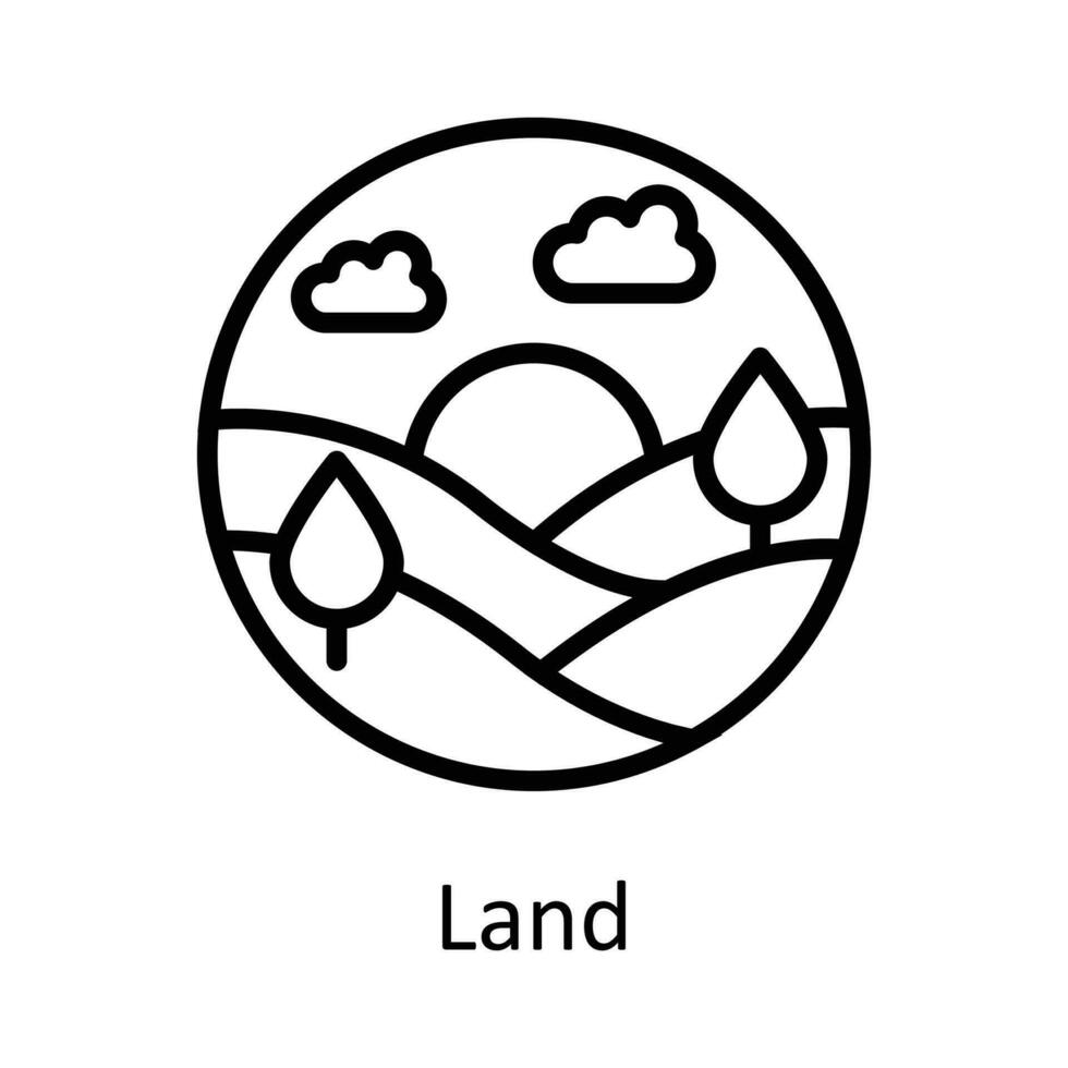 Land vector outline Icon Design illustration. Agriculture Symbol on