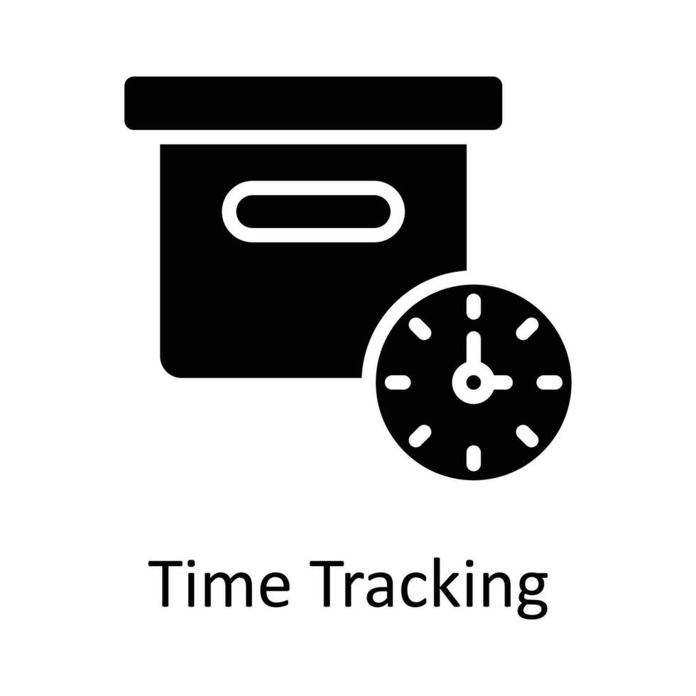 Time Tracking vector  Solid Icon Design illustration. Time Management Symbol on White background EPS 10 File