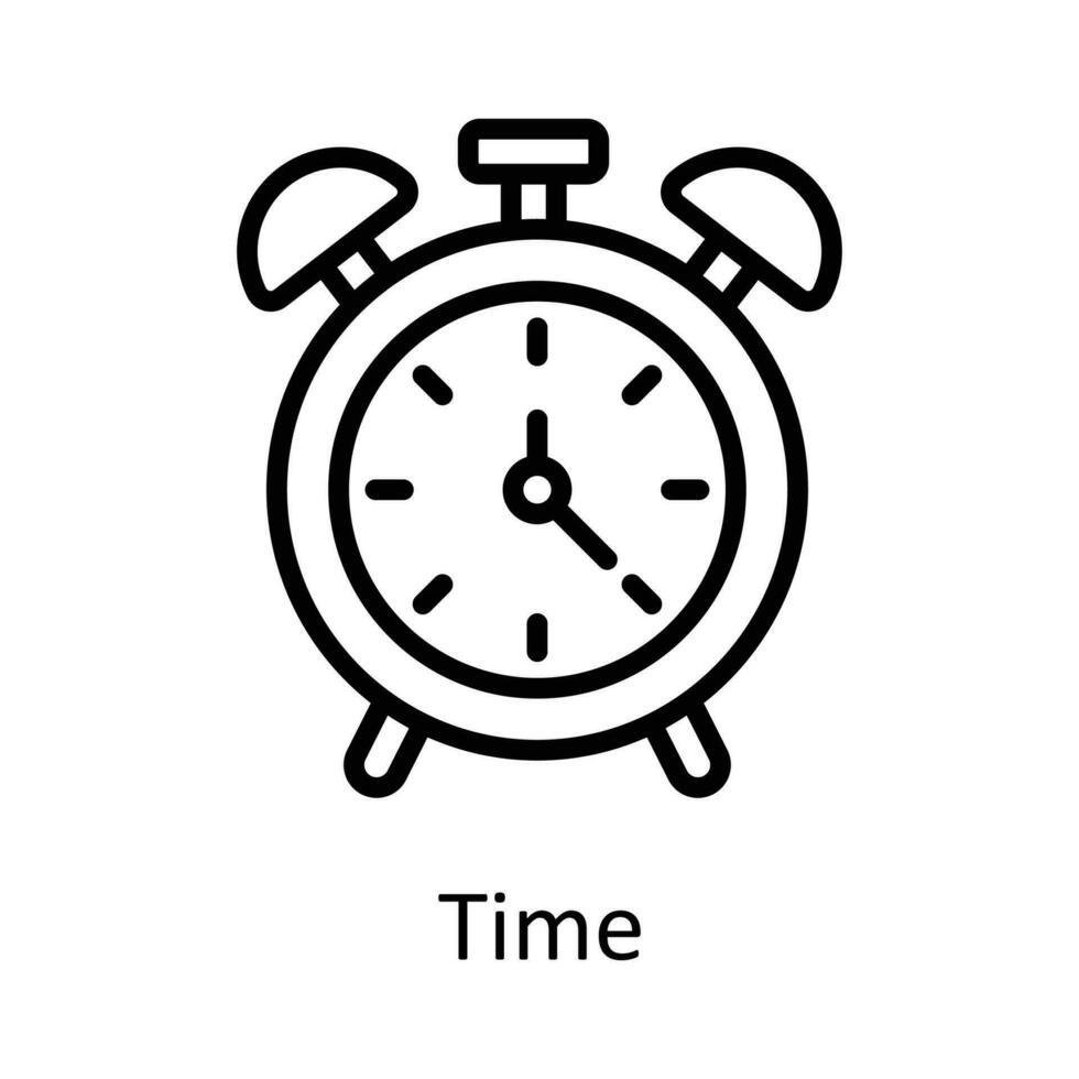 hora vector contorno icono diseño ilustración. hora administración símbolo en blanco antecedentes eps 10 archivo
