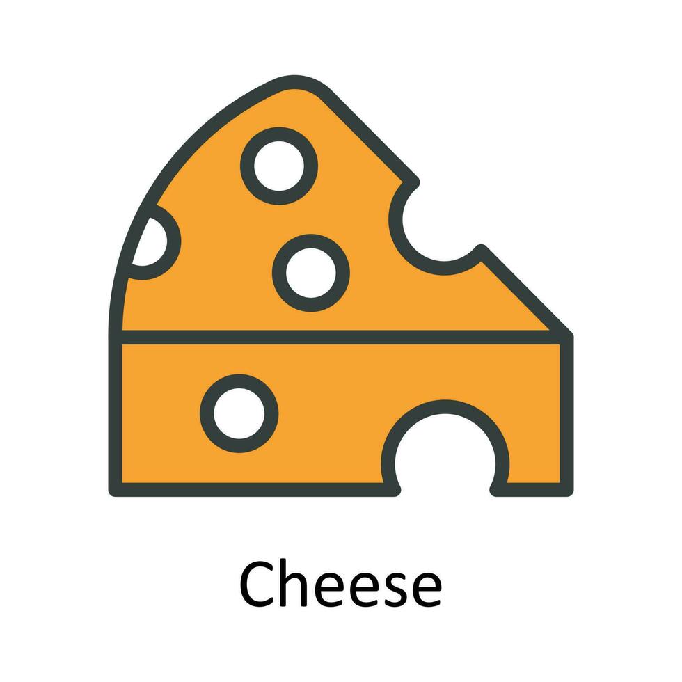 Cheese vector  Fill  outline Icon Design illustration. Agriculture  Symbol on White background EPS 10 File