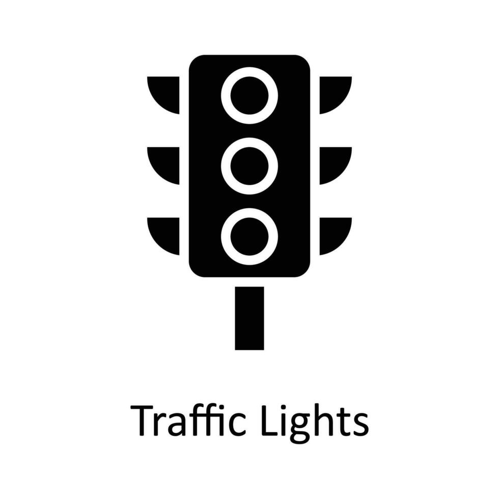 Traffic Lights vector    solid Icon Design illustration. Location and Map Symbol on White background EPS 10 File