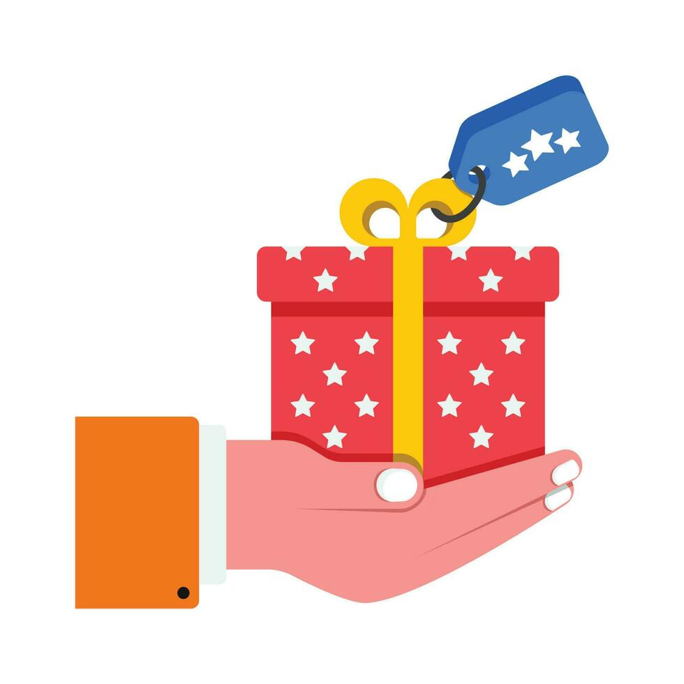 Gift  vector Flat Icon Design illustration. Shopping and E commerce Symbol on White background EPS 10 File