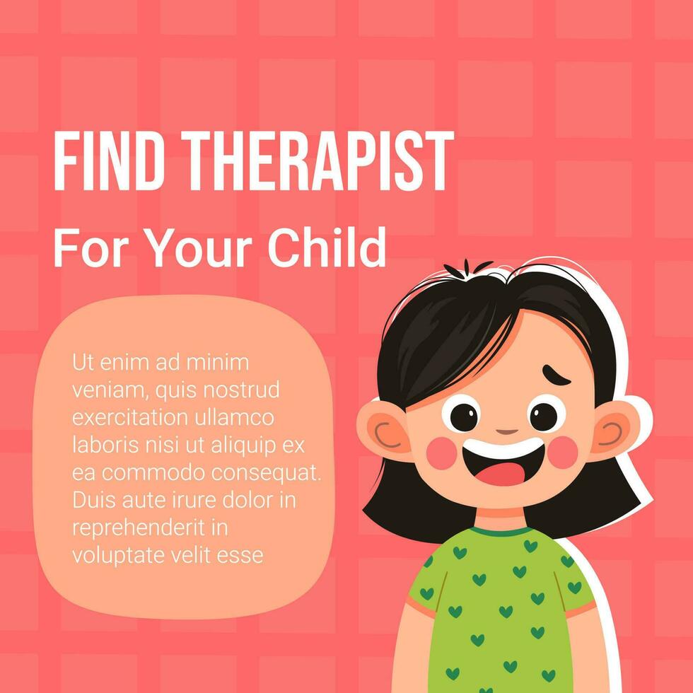 Find therapist for your child, medical care banner vector