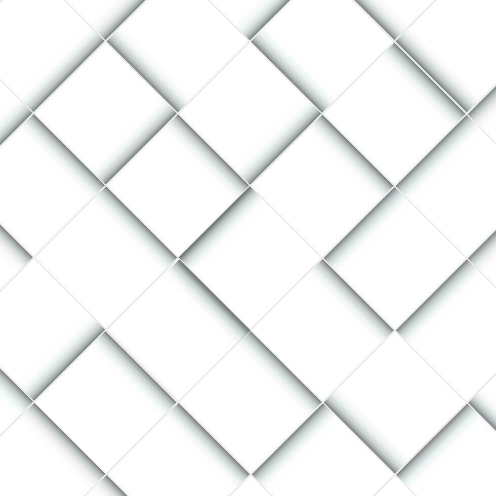 3d seamless cubes pattern. White ceramic tile background. Abstract square mosaic. vector