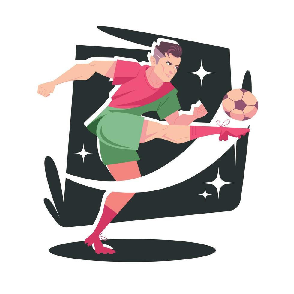 A Man Playing Football Inspired by Cristiano Ronaldo vector