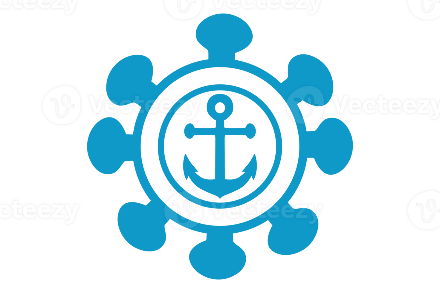Blue Navy Anchor Logo icon With Transparent Background 24029426 PNG
