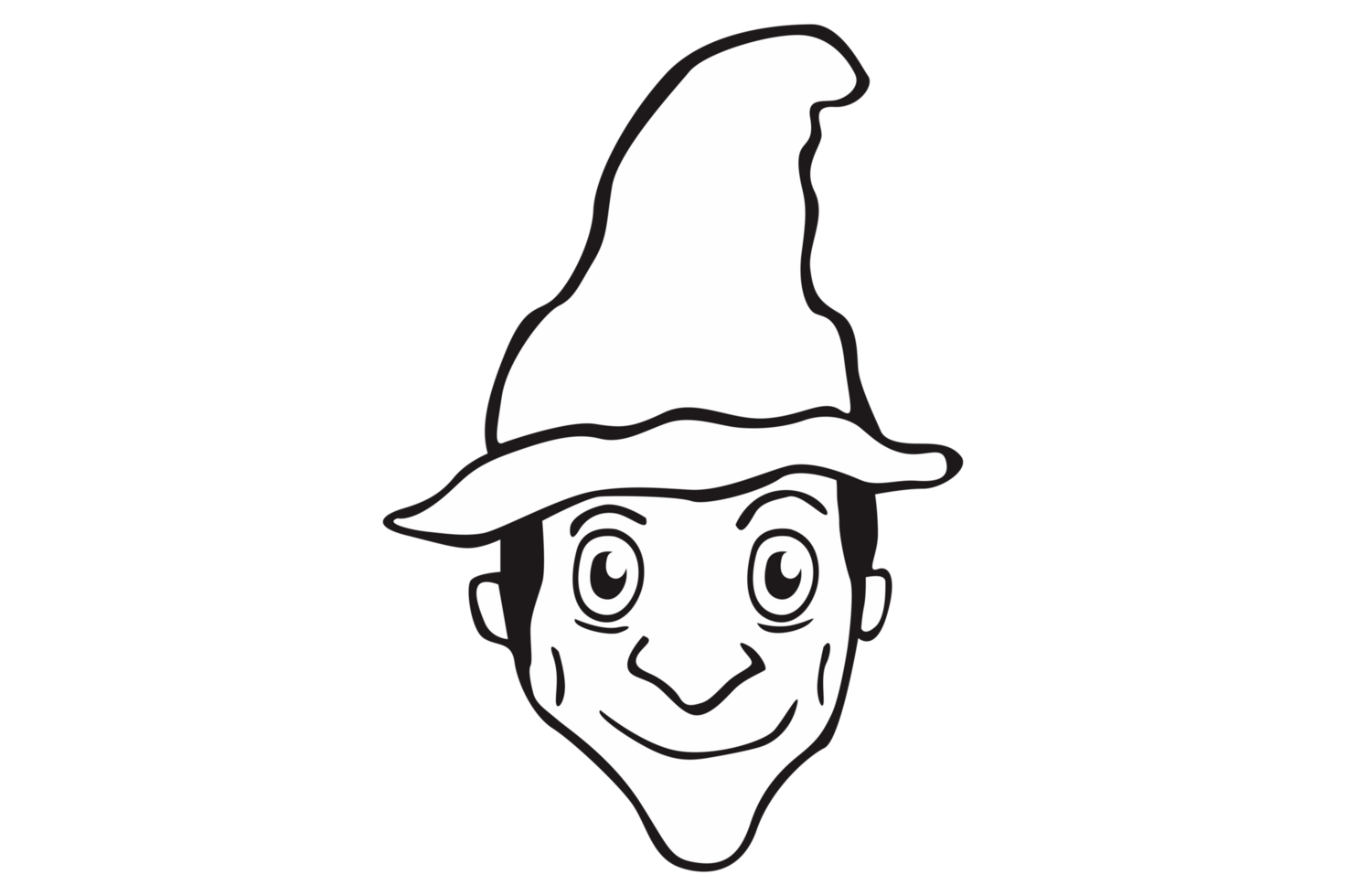 Halloween cartone animato personaggio testa etichetta - strega su trasparente sfondo png