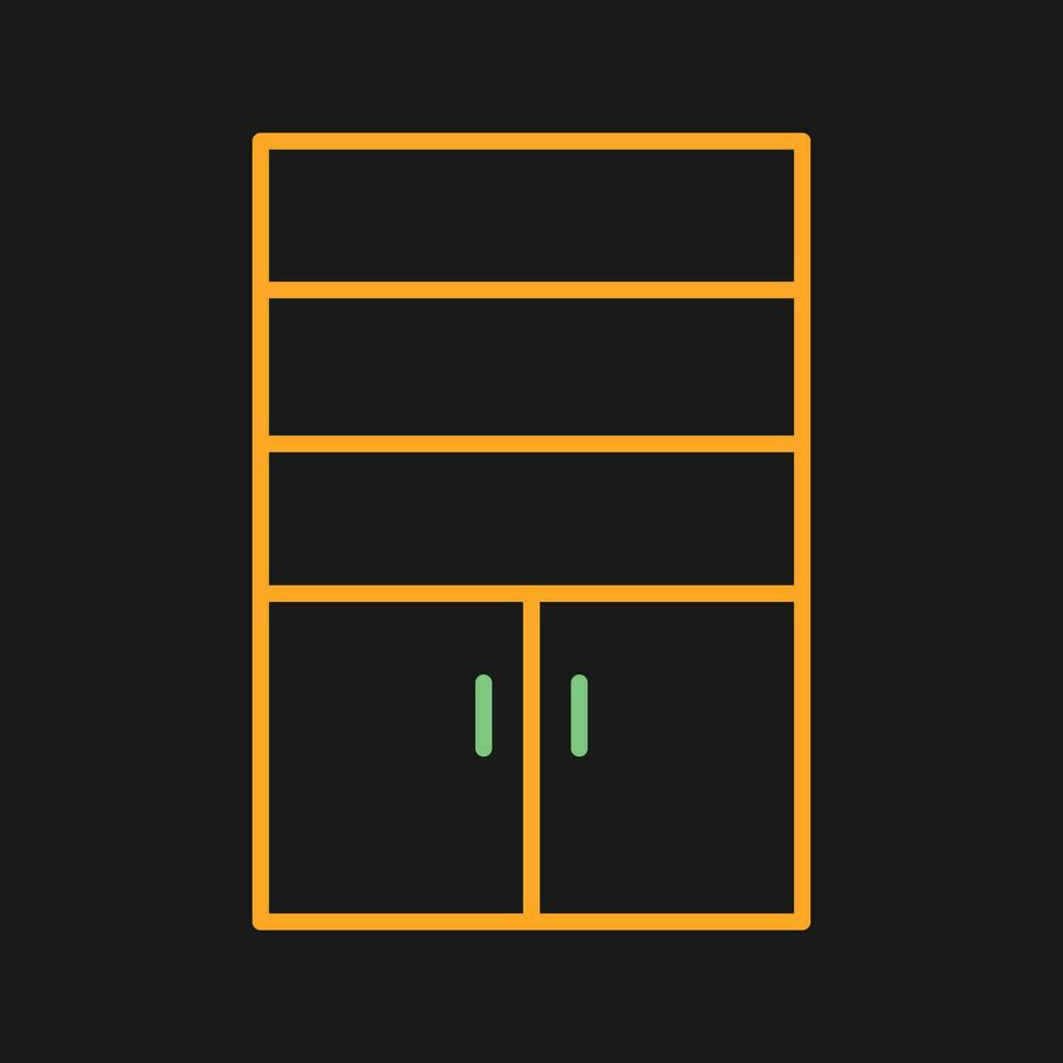 Cupboard with Shelves Vector Icon