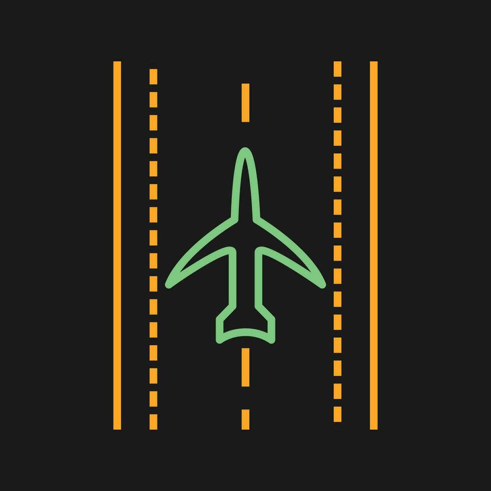 Plane on Runway Vector Icon