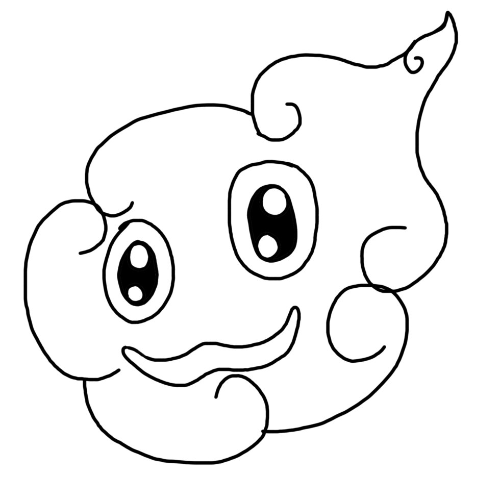 Object Cartoon Character - Cloud With Transparent Background png