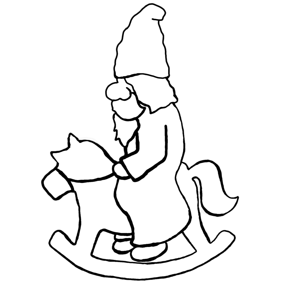 Cute Gnome Cartoon Riding Horse Toy With Transparent Background png