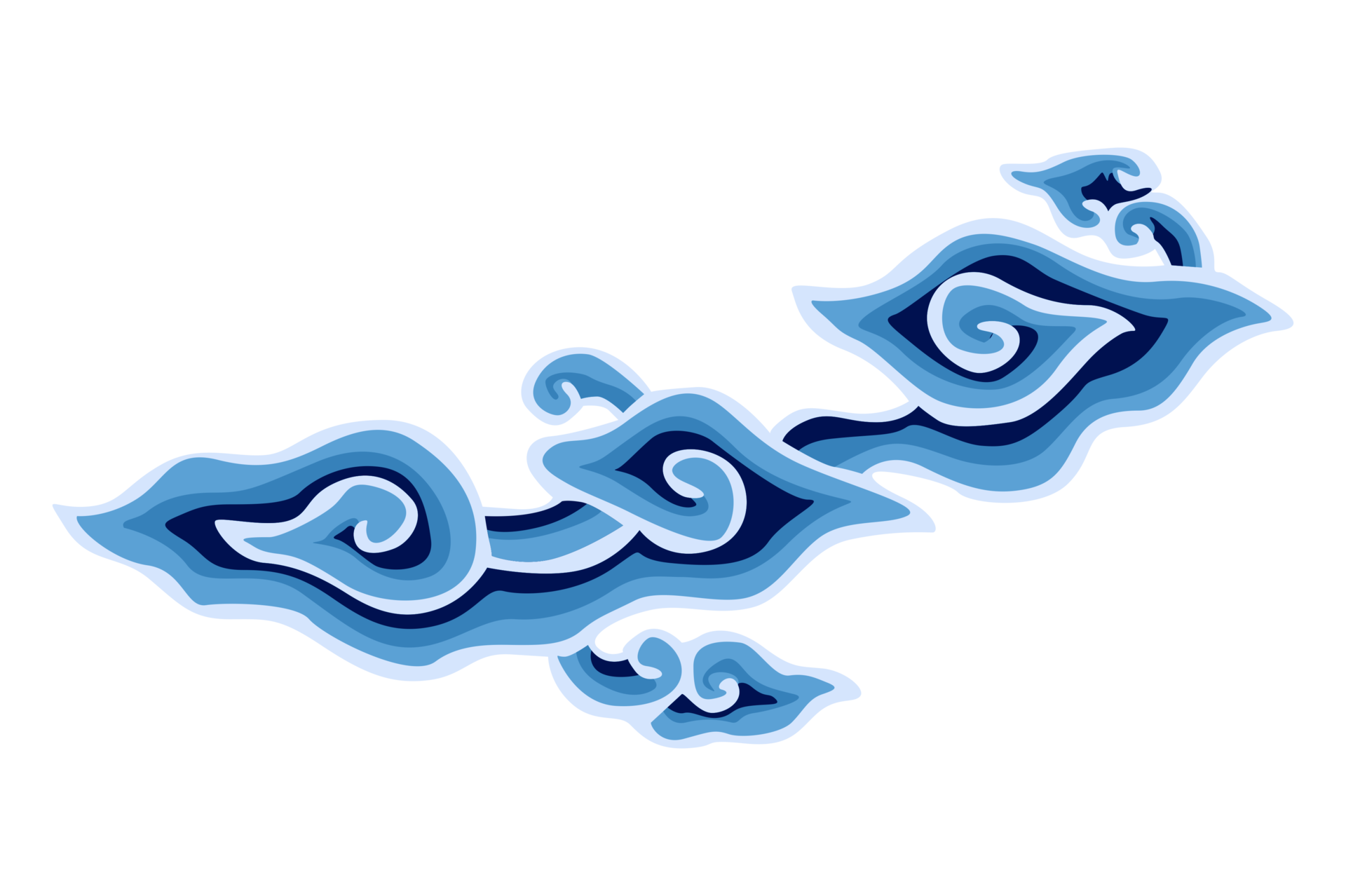 Blue Ornament Batik Mega Mendung Cirebon Indonesia With Transparent