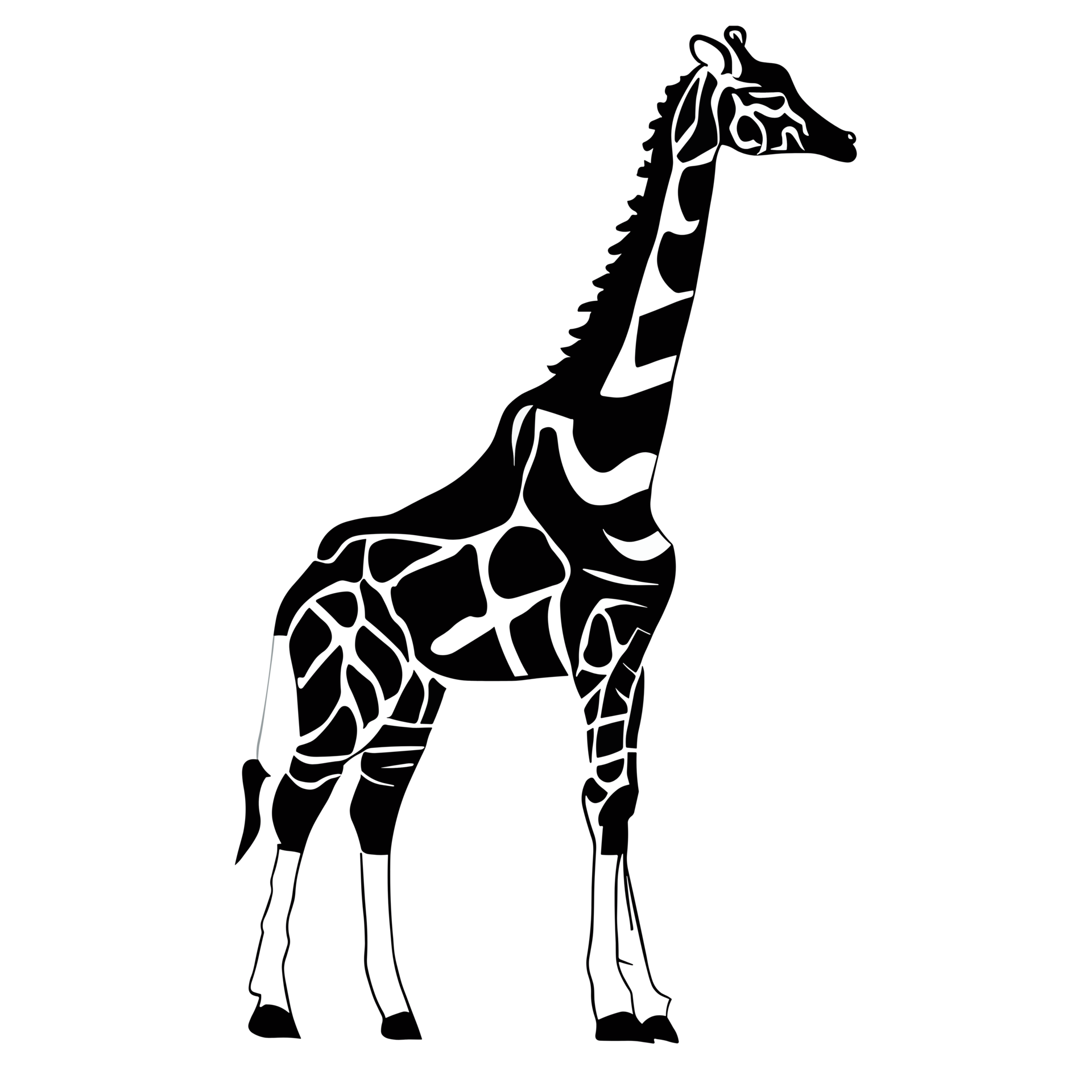 Giraffe black and white icon clipart transparent background 24029719 PNG