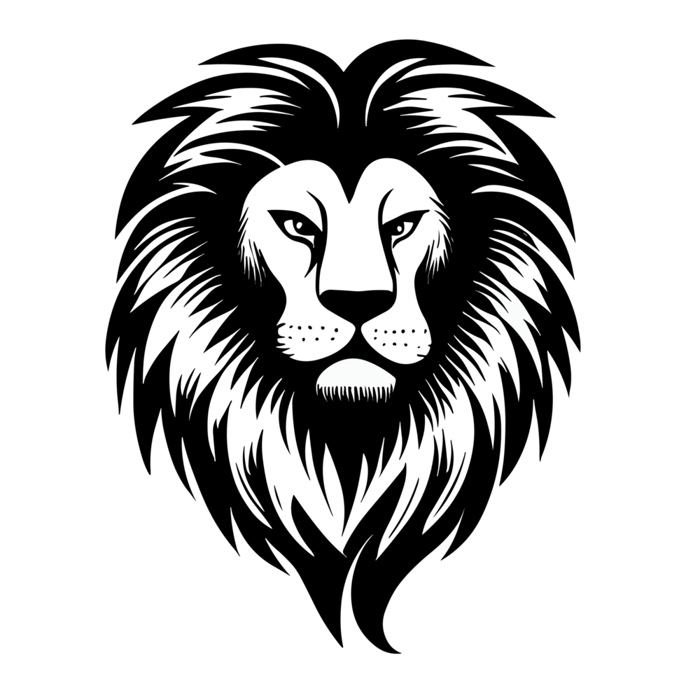 Lion black and white icon clipart transparent background 24029729 PNG