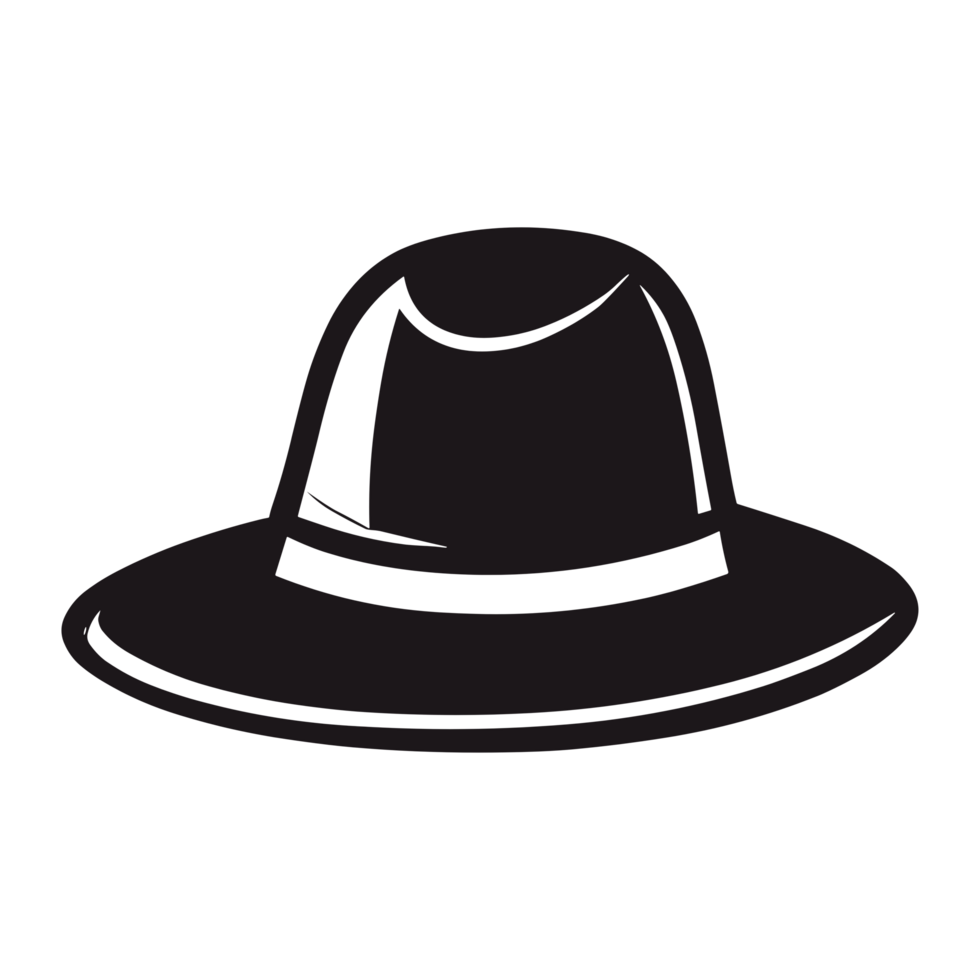 Fedora hat black and white Clipart transparent background 24029787 PNG