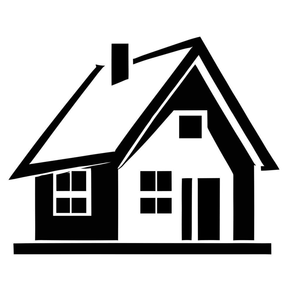 House black and white icon clipart transparent background png