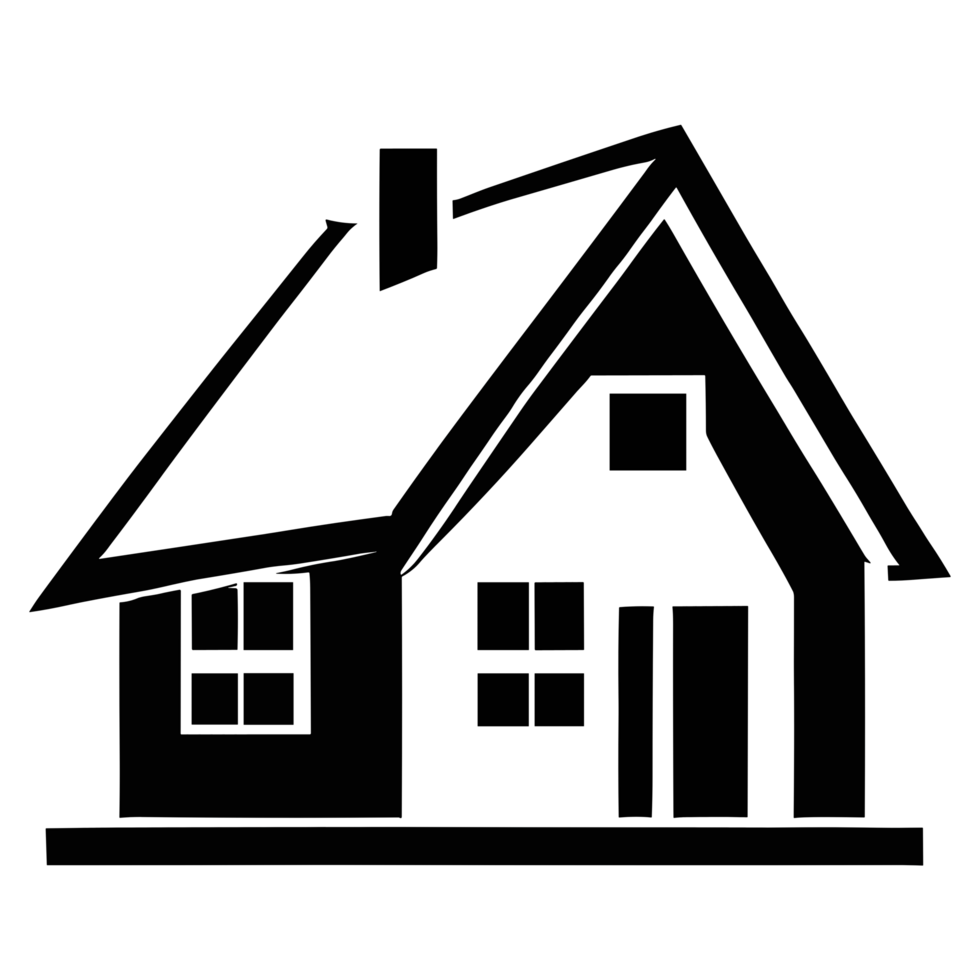 House black and white icon clipart transparent background png