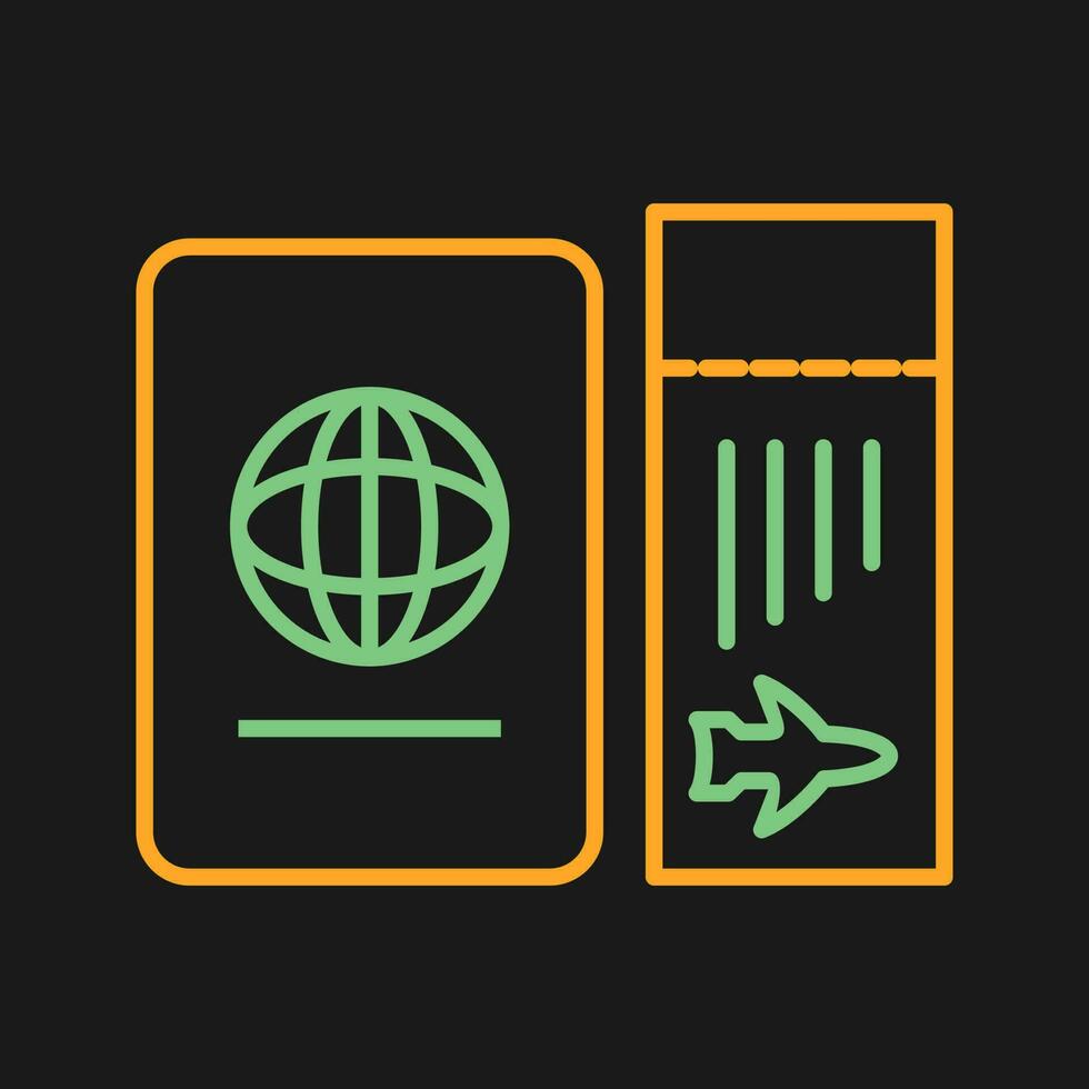 Ticket and Passport Vector Icon