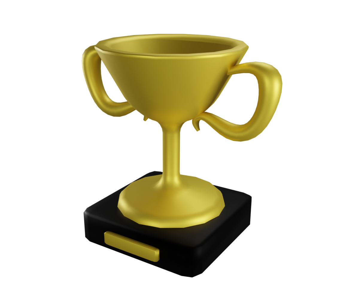 3d render illustration of trophy champion png