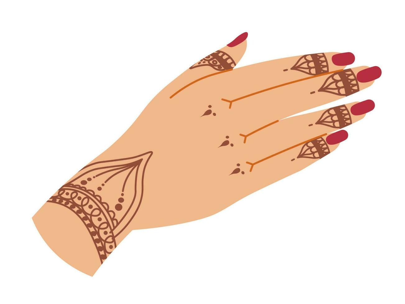 mano con alheña diseño, matrimonio símbolo mujer vector