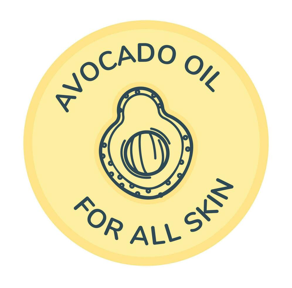 Avocado oil for all skin types, organic cosmetics vector