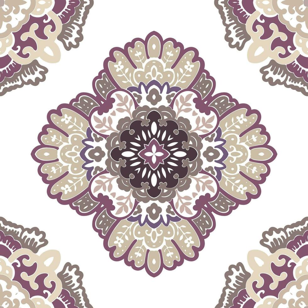 Flowers in blossom paisley seamless pattern design vector