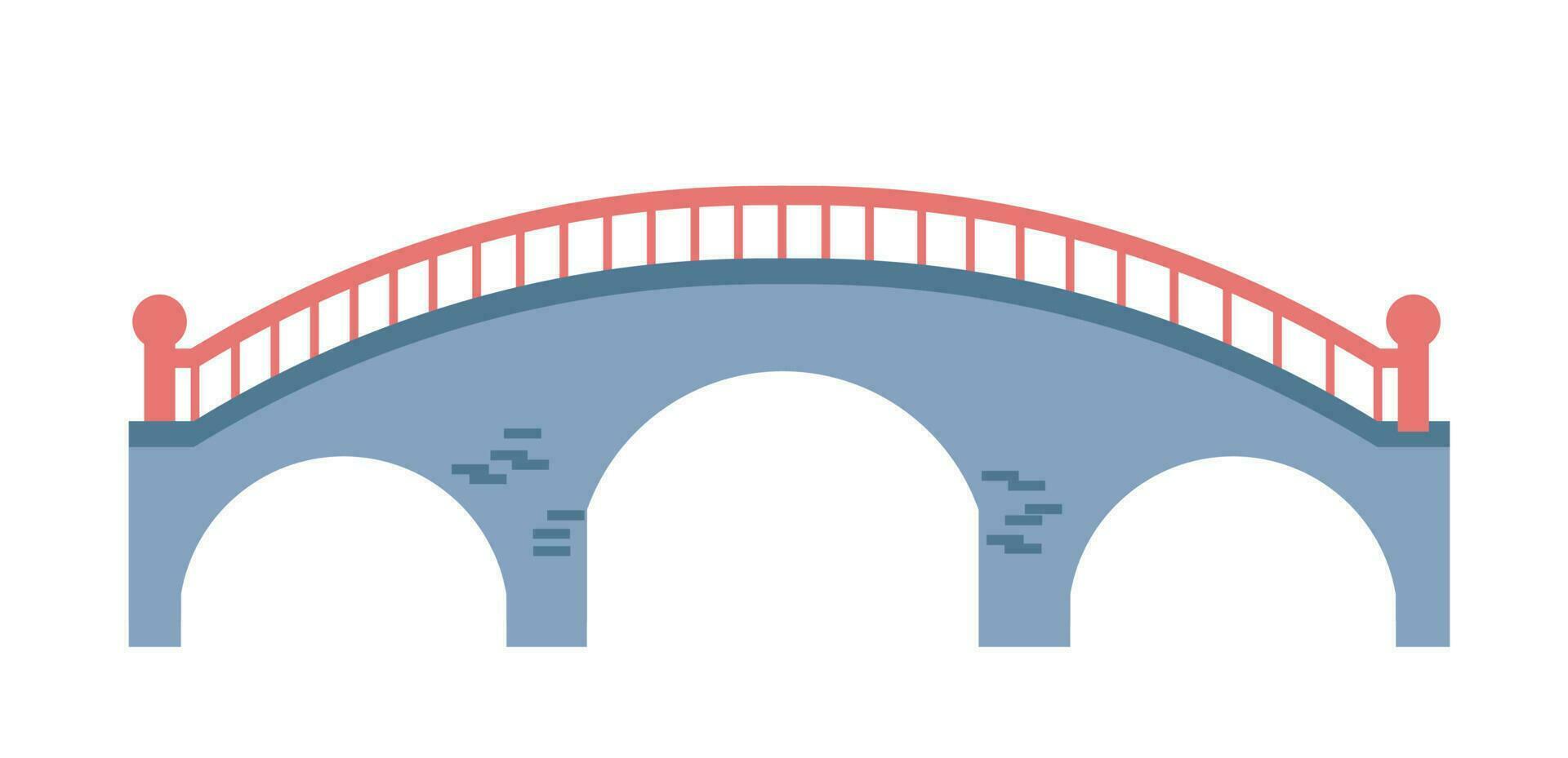 ladrillo y hormigón antiguo puente, ciudad infraestructura vector