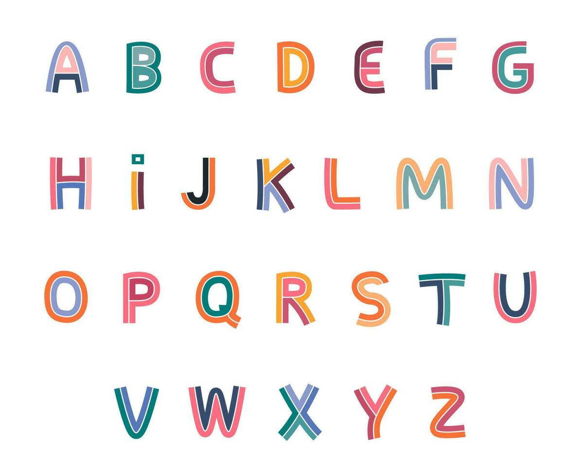 Alphabet type with colorful bright design vector