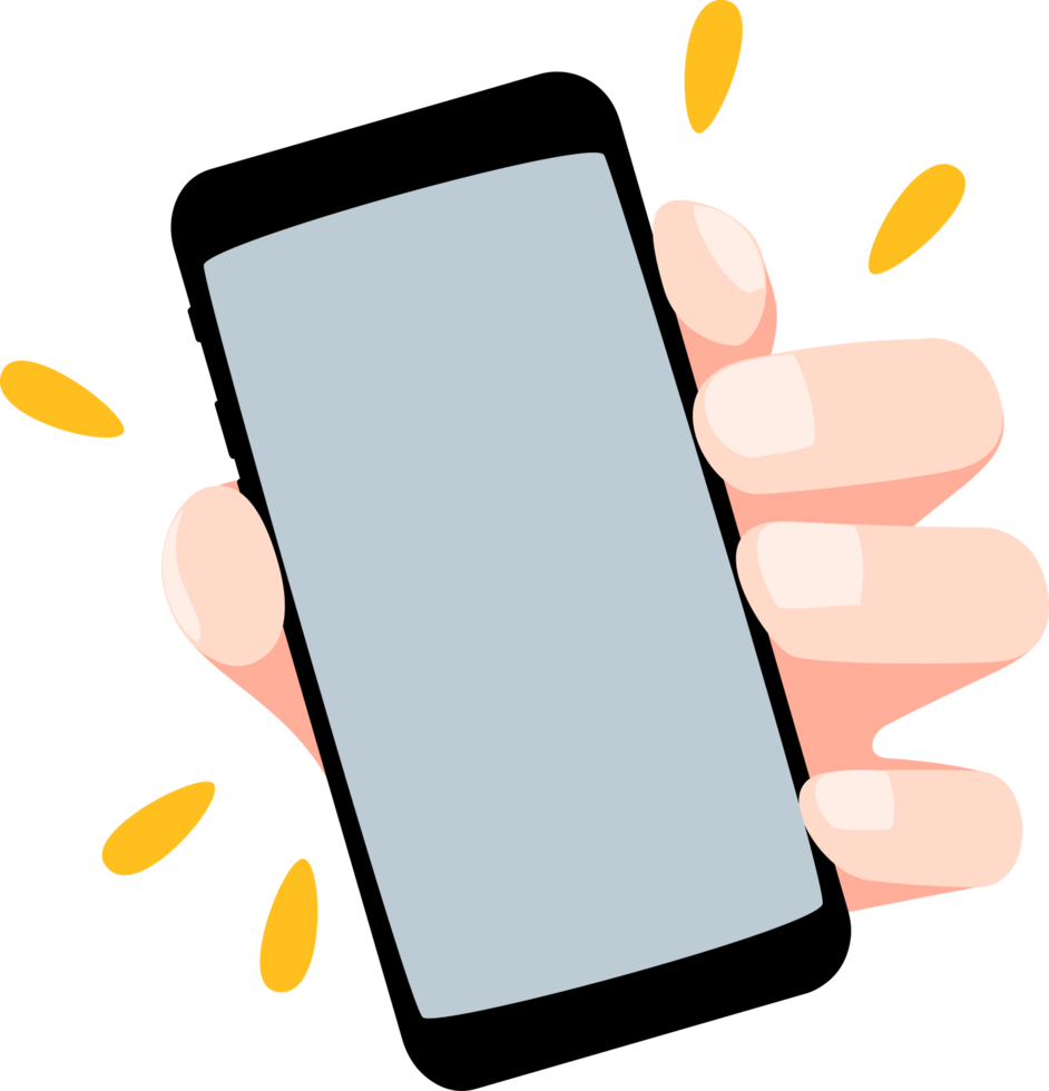 hand hold phone png