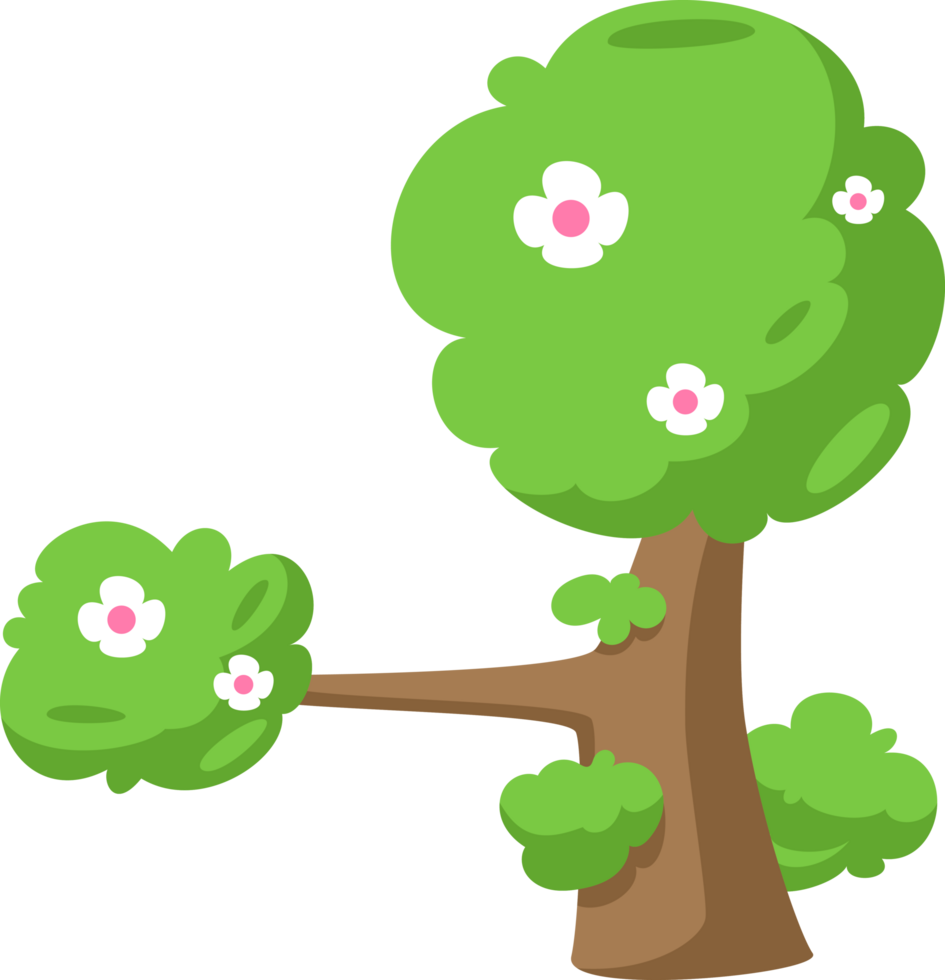 vert arbre avec fleur png