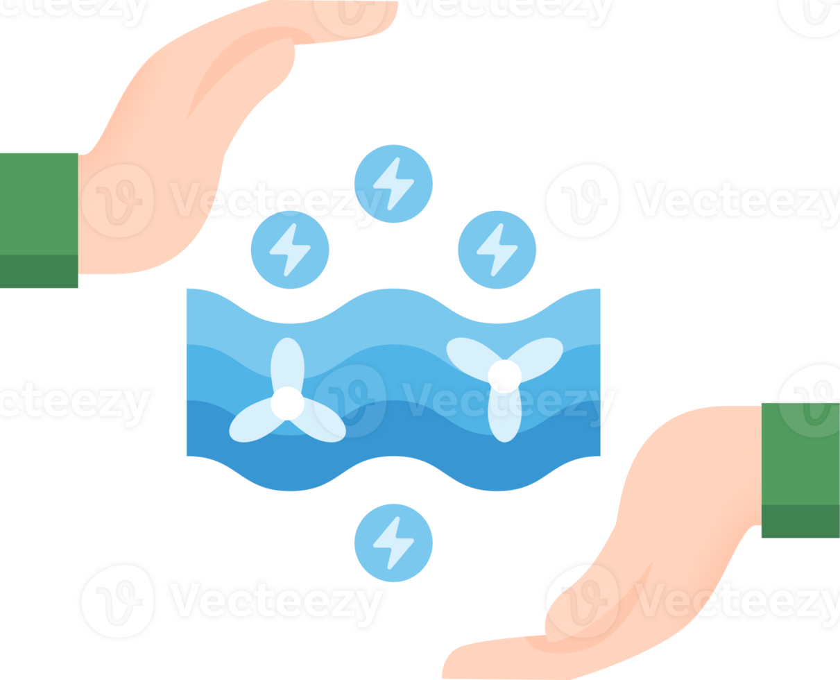 Energy Saving water power flat icon png