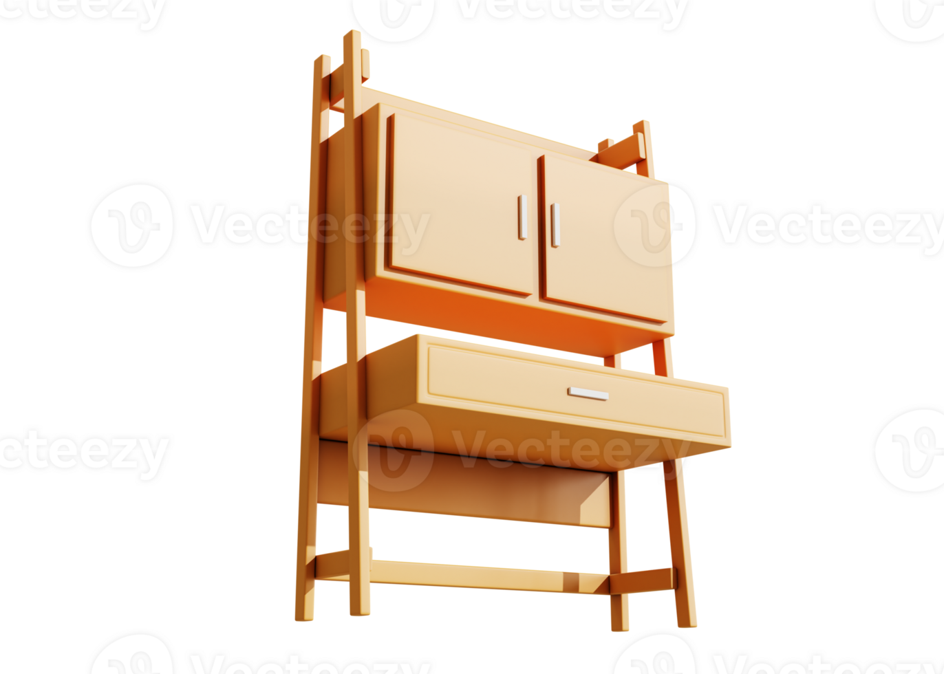 3d wooden table icon isolated object png