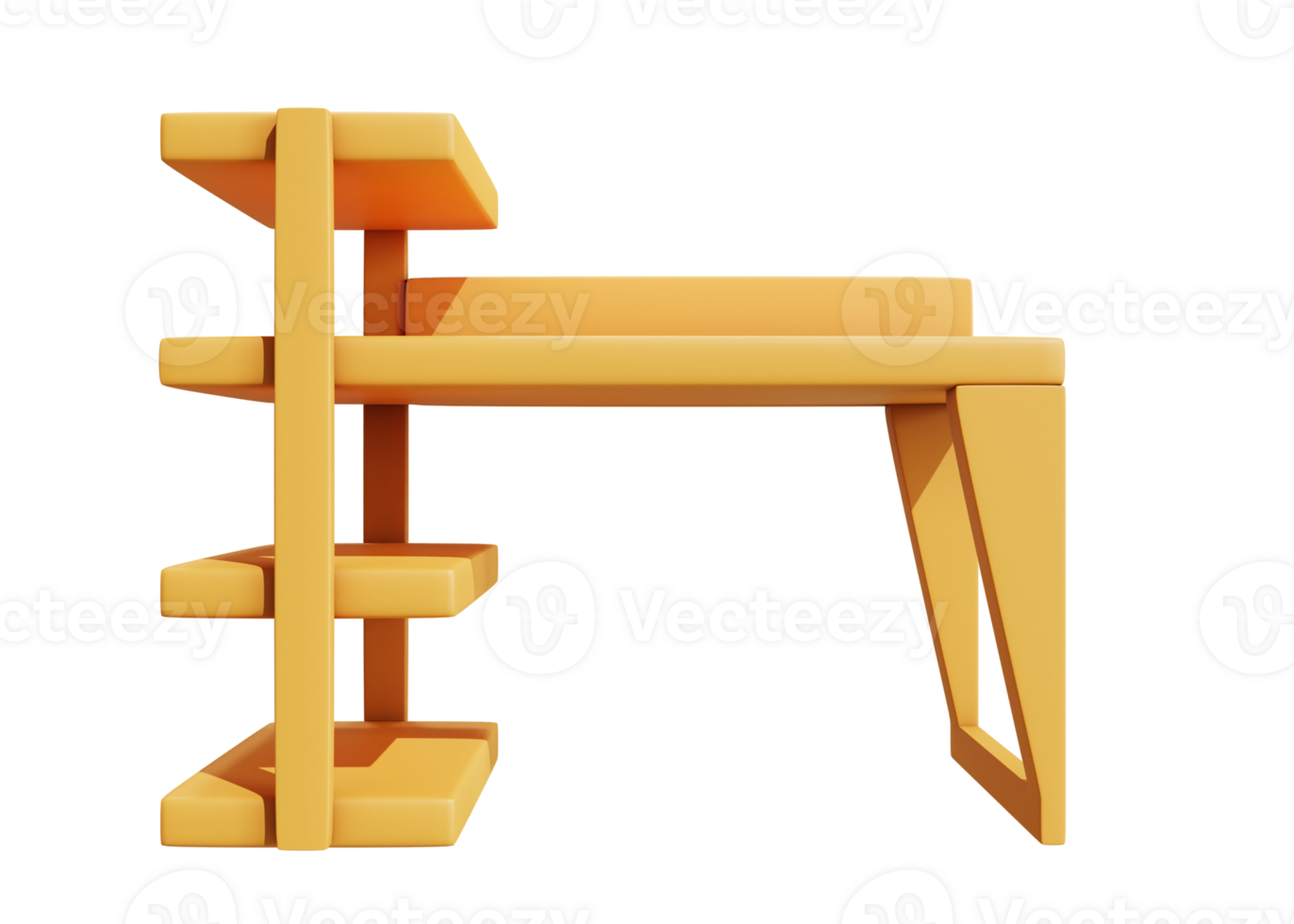 3d wooden table icon isolated object png