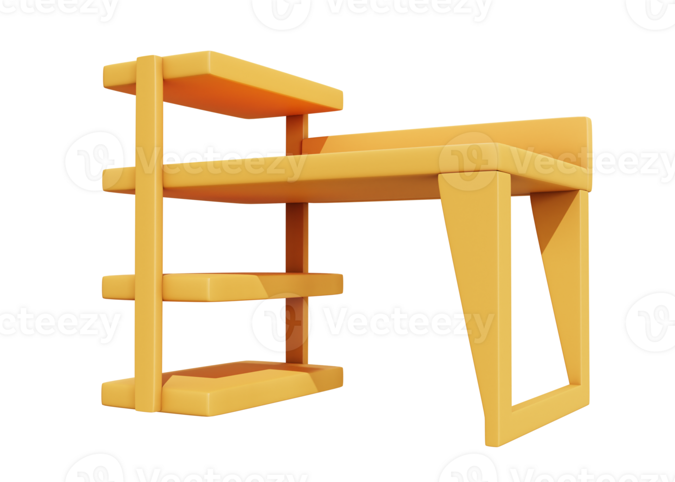 3d wooden table icon isolated object png
