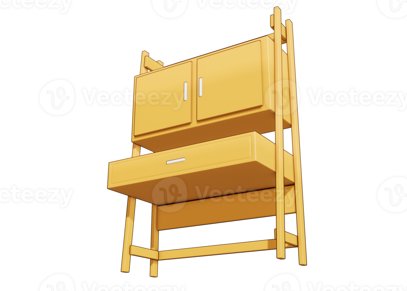 3d wooden table icon isolated object png
