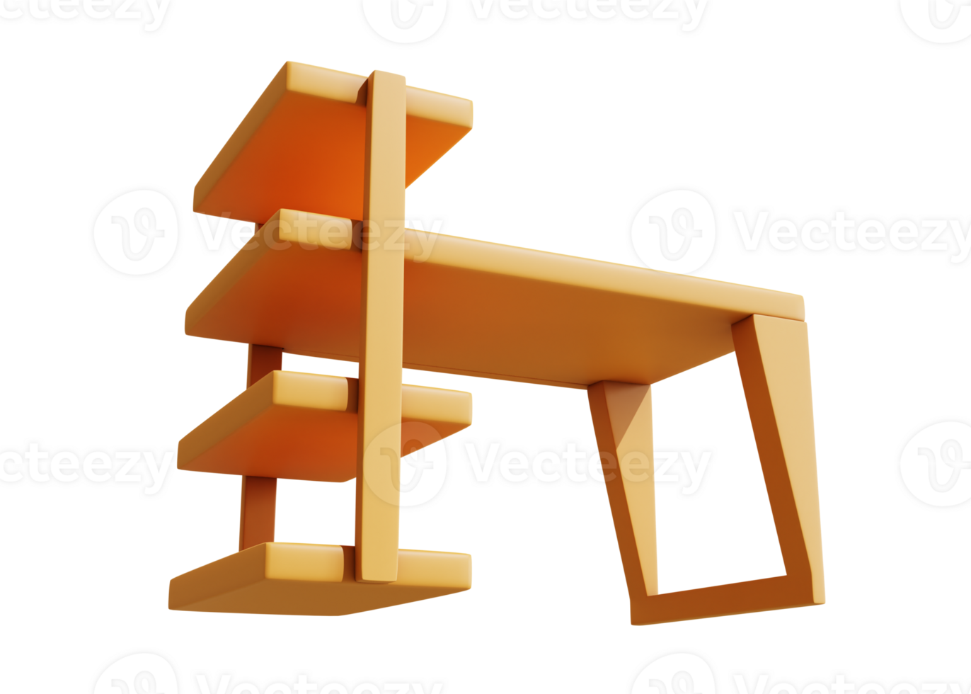 3d wooden table icon isolated object png