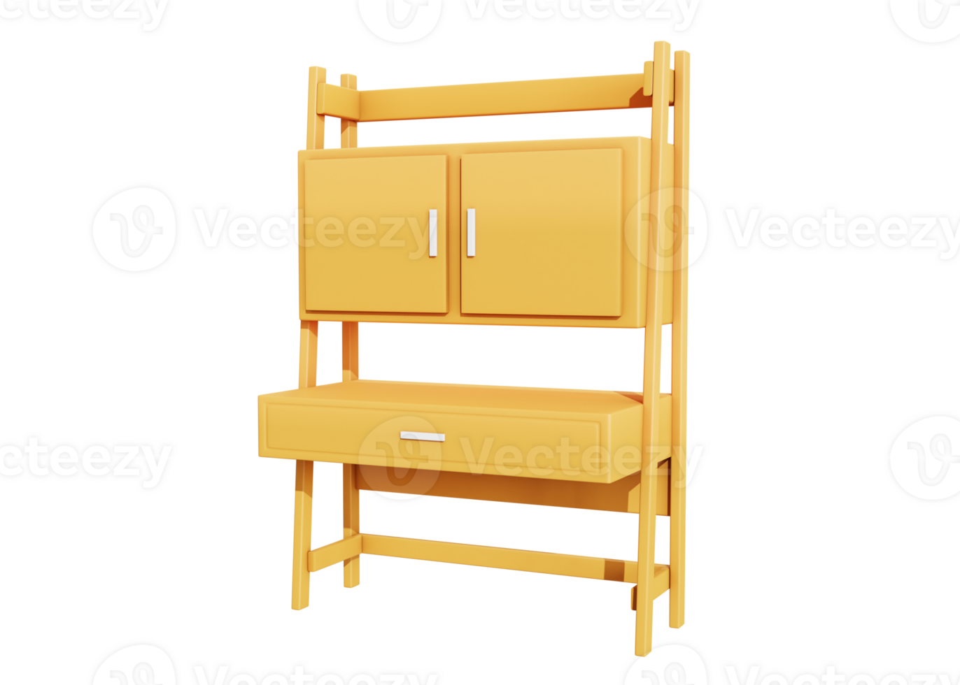 3d wooden table icon isolated object png