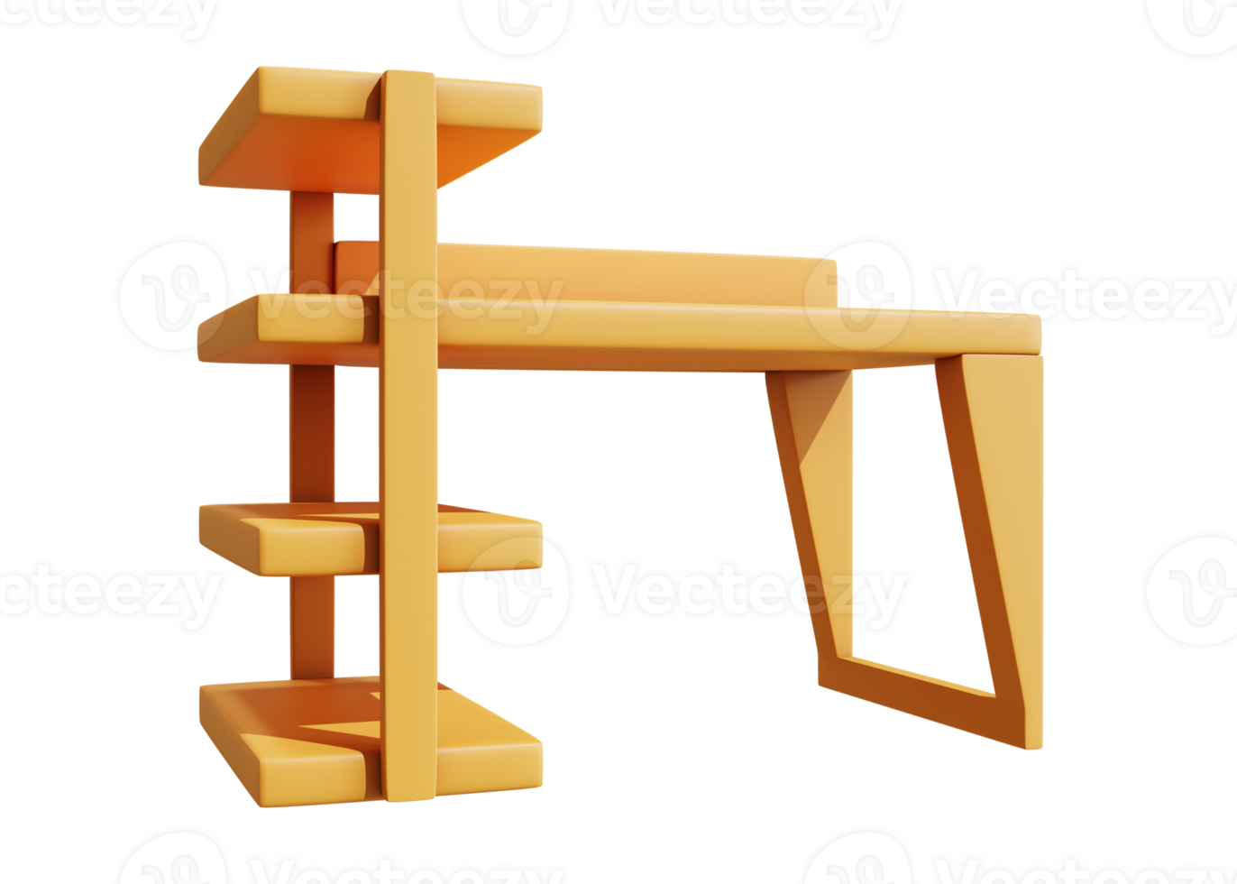 3d wooden table icon isolated object png