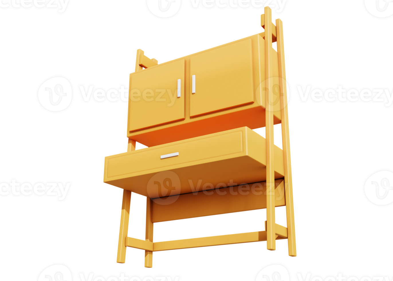 3d wooden table icon isolated object png
