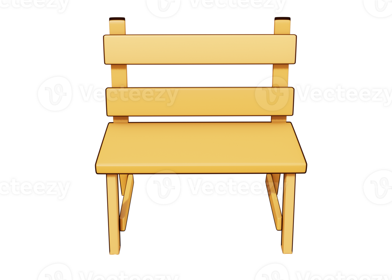 3d wooden chair icon object isolated png