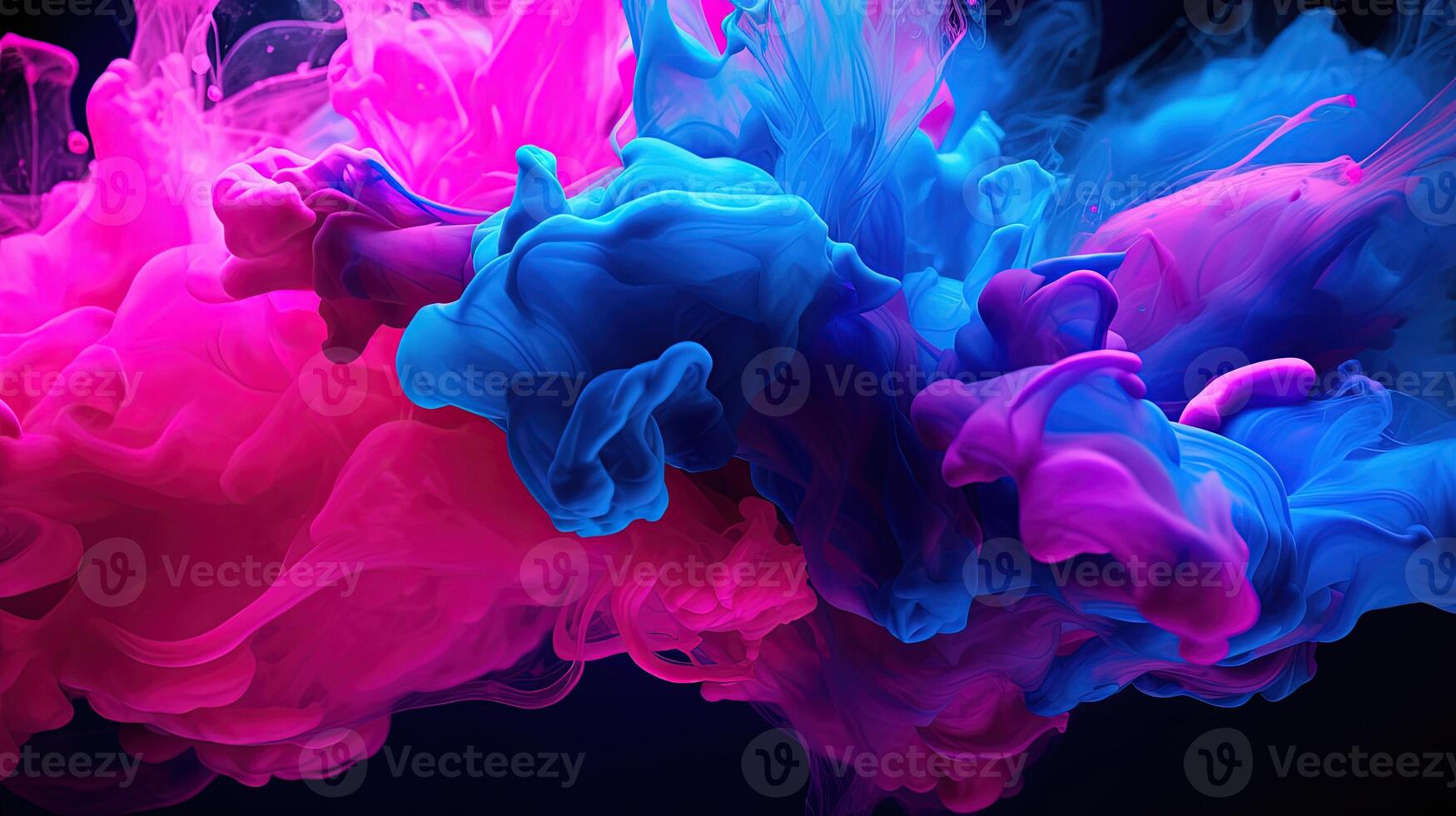 Dramatic Smoke Puff Cloud in Contrasting and High Contrast, Vivid and Intense Abstract Background or Wallpaper. . photo