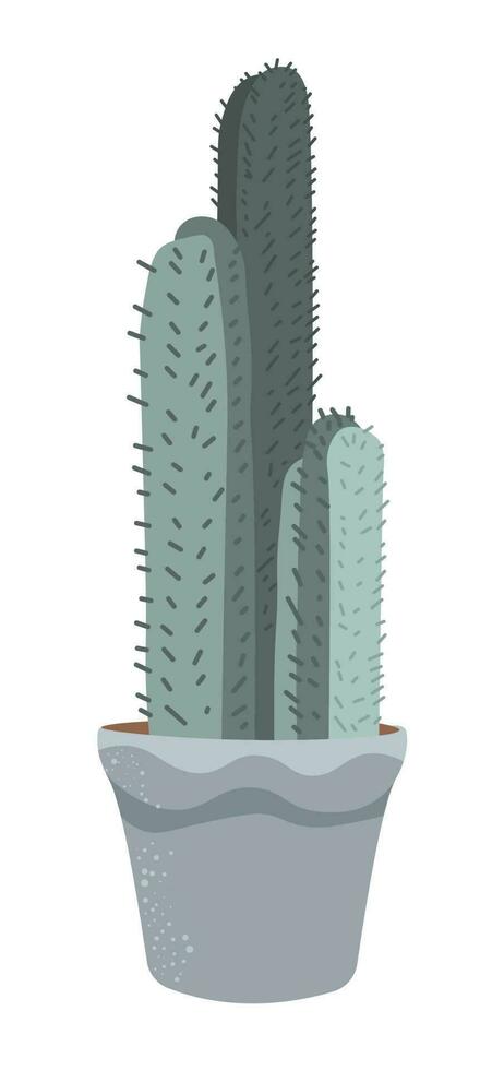 flor en maceta, cactus flora con espinas vector