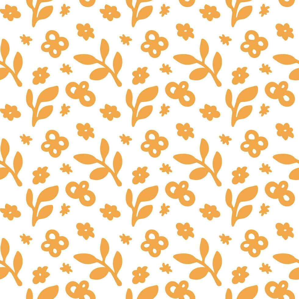 Flowers in blossom, blooming flora pattern print vector